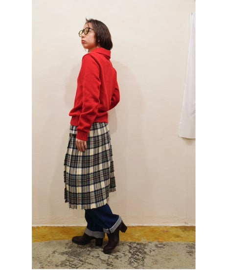 80s-90s『Mosbrook』Wool Wrap Skirt