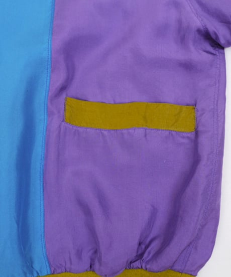 90s multi-pattern silk Blouson