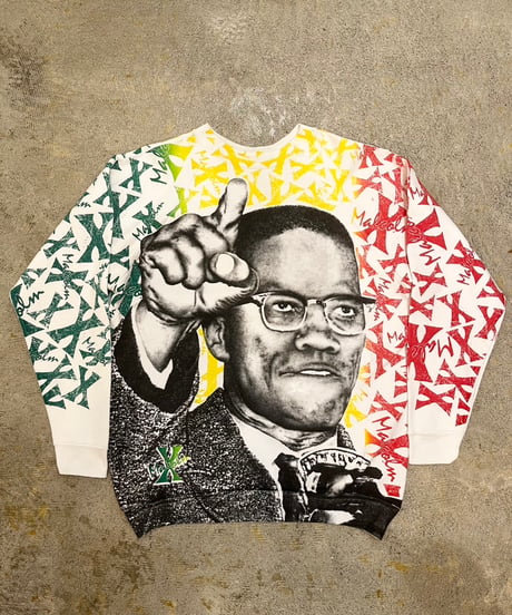 90s "Malcolm X" プリントスウェット / size XL