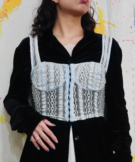 Pale Blue Lace Bustier