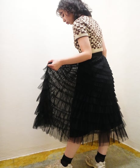 Tiered Tulle Long Skirt
