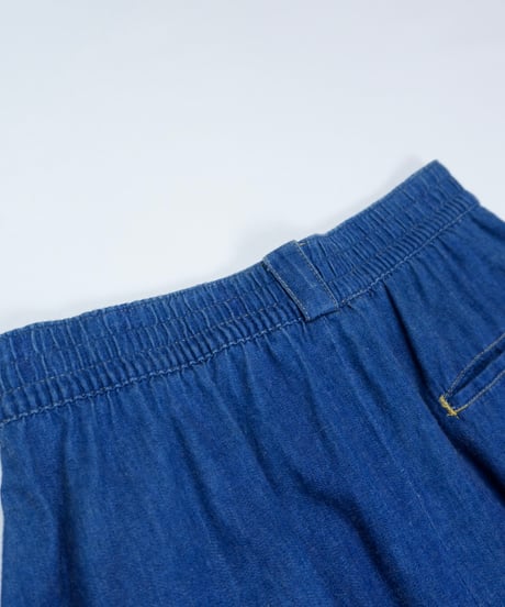 90s Button-Front Denim Pleated Skirt