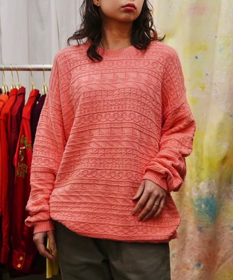 90s Salmon Pink Cotton Knit