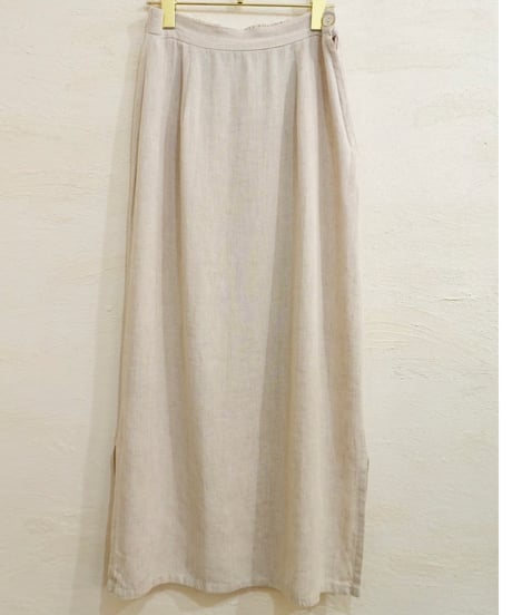 90s Linen Side Slit Skirt