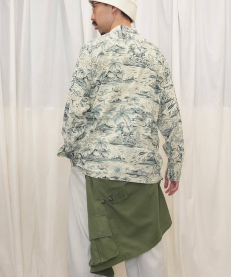 40s Long-sleeve Cotton Aloha Shirt