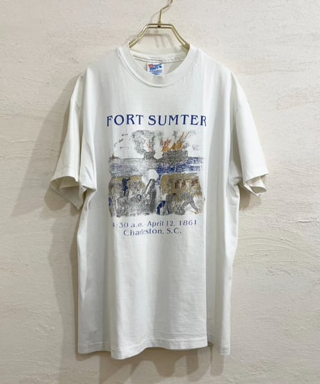 90s Hanes "FORT SUMTER" プリントTシャツ / size L