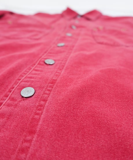 90-00s "NAK JEANSWEAR" Red denim design shirt