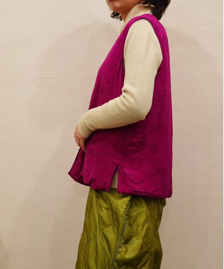 Chine Silk Padding Vest