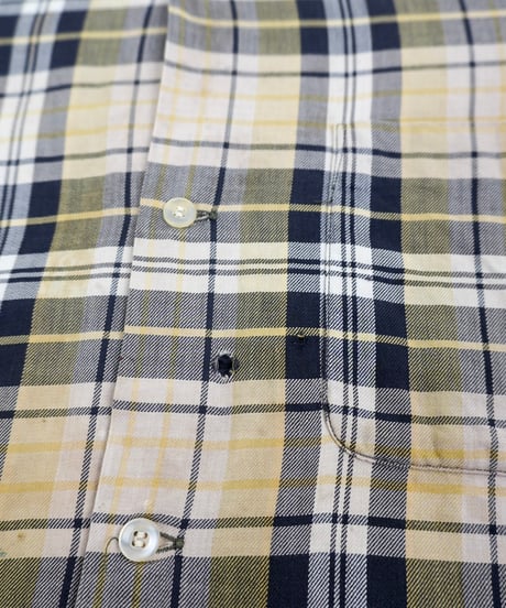 60s "ARROW" Open-collar cotton check shirt / size M