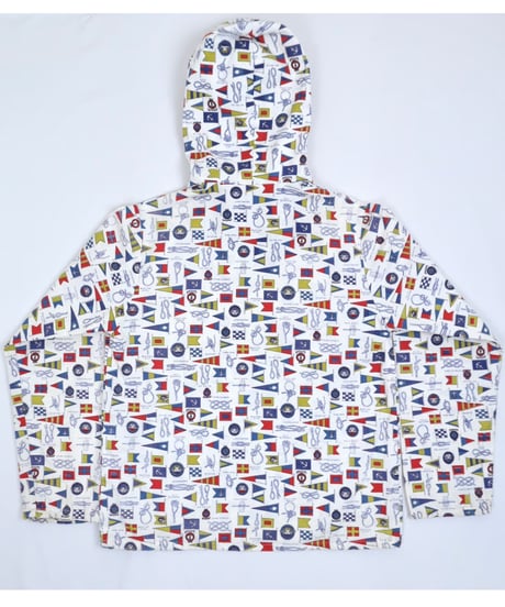 70s Signal Flag & Rope Knot Print Cotton Anorak