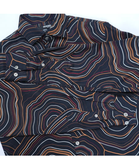 "Murano" All Over Print Tree Ring Pattern Shirt