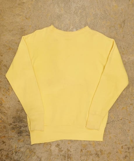 50-60s Yellow set-in sleeve plain sweatshirt