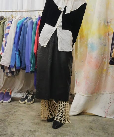 See-through Knit Flare Pants
