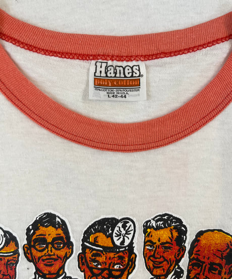 80s “4 OUT OF 5 DENTISTS” プリント リンガーTシャツ / size L