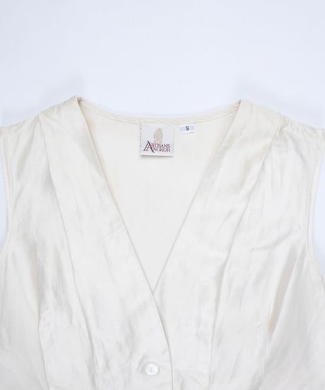 Cross-Wrap Silk Peplum Vest