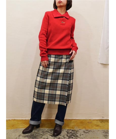 80s-90s『Mosbrook』Wool Wrap Skirt