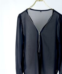 Sheer Half-Zip Top