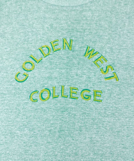 70s "Champion" Heather Green College print T-shirt / size L