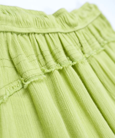 Lime Green Fringe Gather Shorts