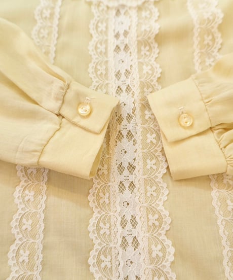 90s Lace Sheer Yoke Blouse
