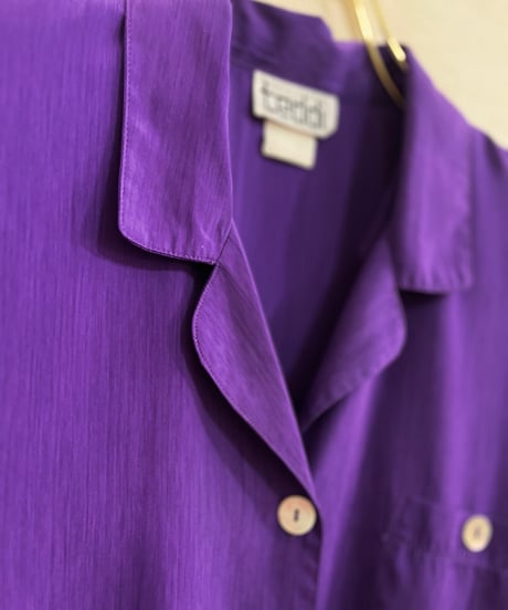 80's Shell Button Purple Shirt