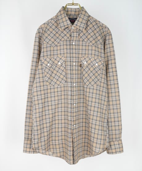 70s~ "Levi's Big E"Checkered pattern Western Shirt / size M