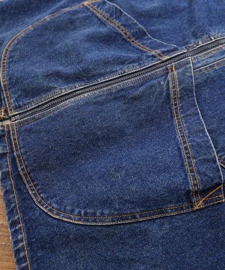 90s Big silhouette Denim Zip-up Hoodie