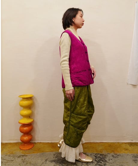 Chine Silk Padding Vest