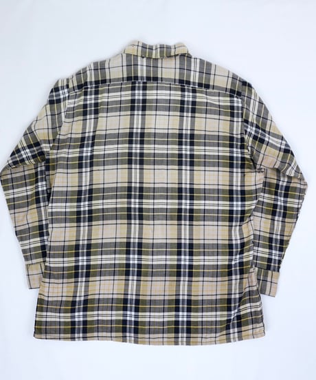 60s "ARROW" Open-collar cotton check shirt / size M