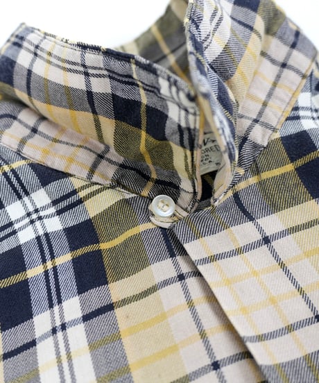 60s "ARROW" Open-collar cotton check shirt / size M