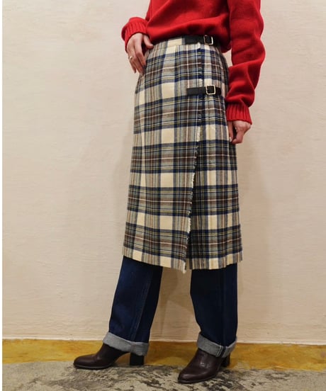 80s-90s『Mosbrook』Wool Wrap Skirt