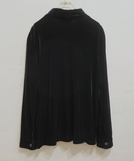 90s Open-collar Velour Shirt