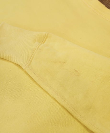 50-60s Yellow set-in sleeve plain sweatshirt