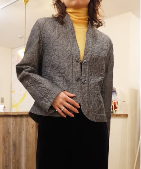 Gray Quilted Jacket