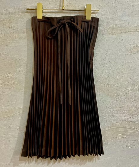 50s Brown Pleats Skirt