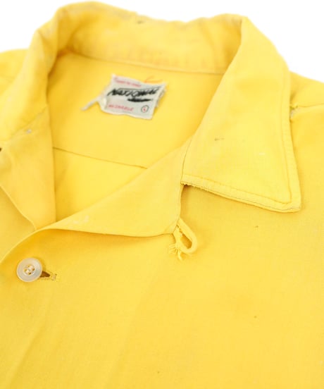 60s "NATIONAL" Rayon embroidered shirt / size L