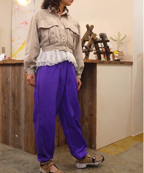 90s Purple Nylon Track Pants