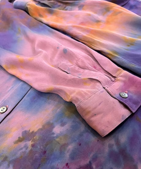 90s 『CHICO’S DESIGN』 Tie-dye silk shirt