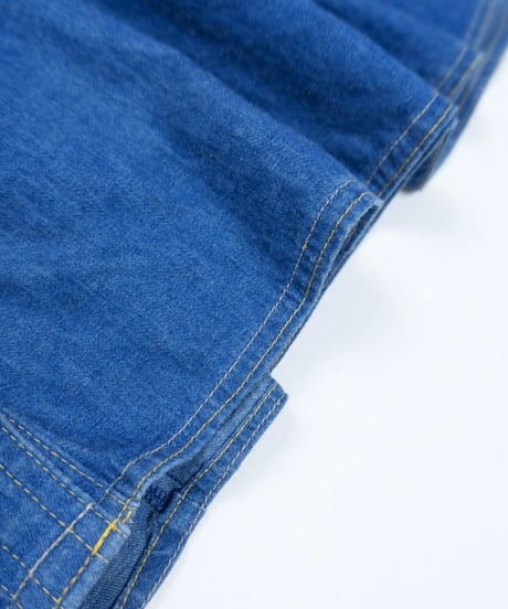 90s Button-Front Denim Pleated Skirt