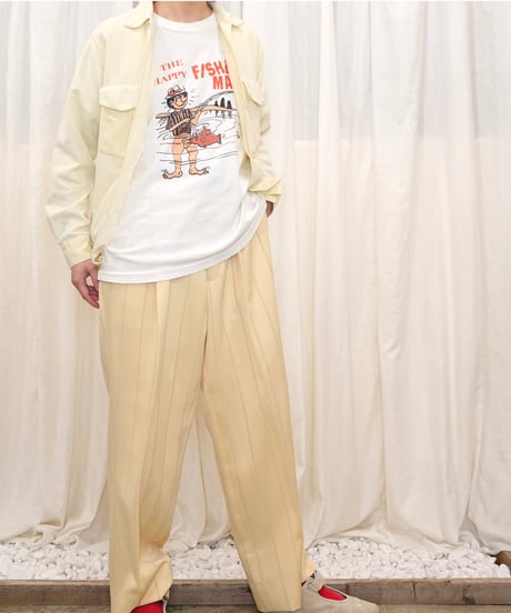 50s "Samsons" Open-collar corduroy shirt / size S
