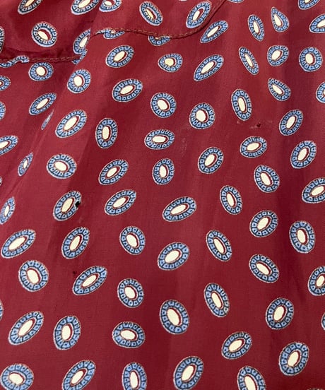 50-60s Small geometric pattern rayon gown