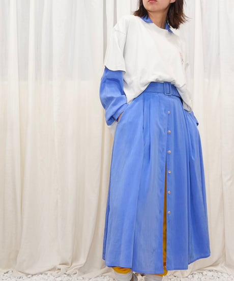 80-90s Button Front Midi Dress