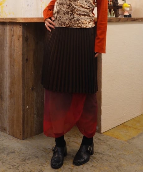 50s Brown Pleats Skirt