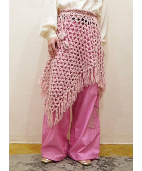 Cotton Candy Pink Yarn Poncho