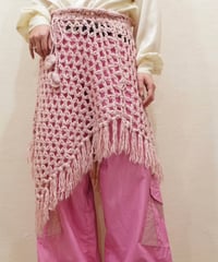 Cotton Candy Pink Yarn Poncho