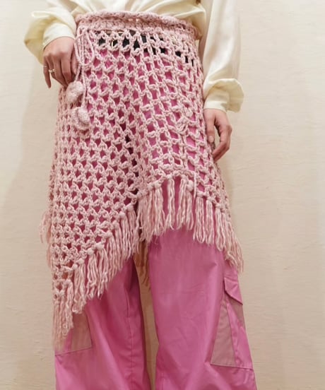 Cotton Candy Pink Yarn Poncho