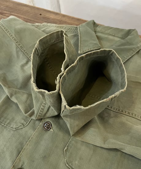 40-50s U.S.ARMY ヘリンボーンツイル ユーティリティシャツ / size S~M程度