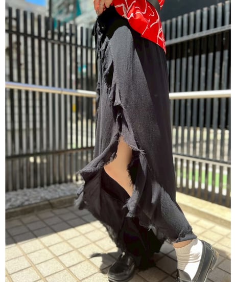 Deep Slit Ruffle Pants