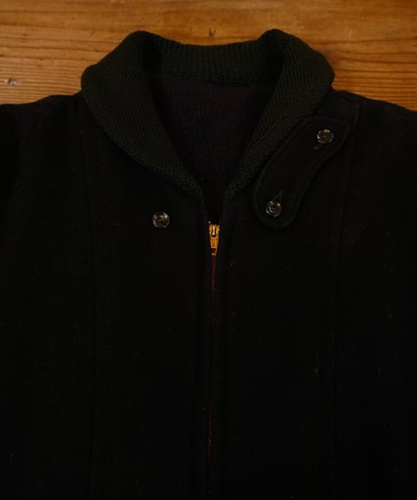 50-60s Black Wool Double zip Pharaoh Jacket