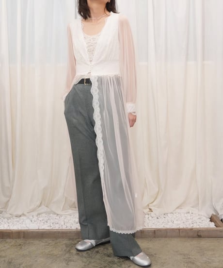 Lace-Trimmed Sheer Nightdress